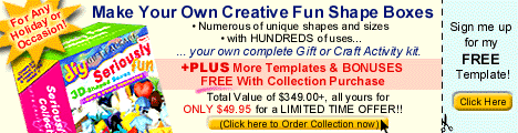 DIY Gift & Craft Templates for boxes, packaging  or projects for all holidays and occassions.