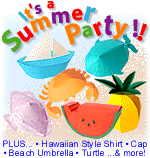 DIY Gift & Craft Templates for a great Summer Party! Fun shape boxes : Hawaiian shirt, cap, beach umbrella, turtle, sail boat, fish, seashell, crab, watermelon, pineapple and more!